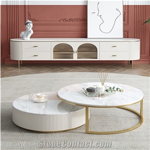 Polished Fish Maw White Sintered Stone Table Tops BS-JJ-313