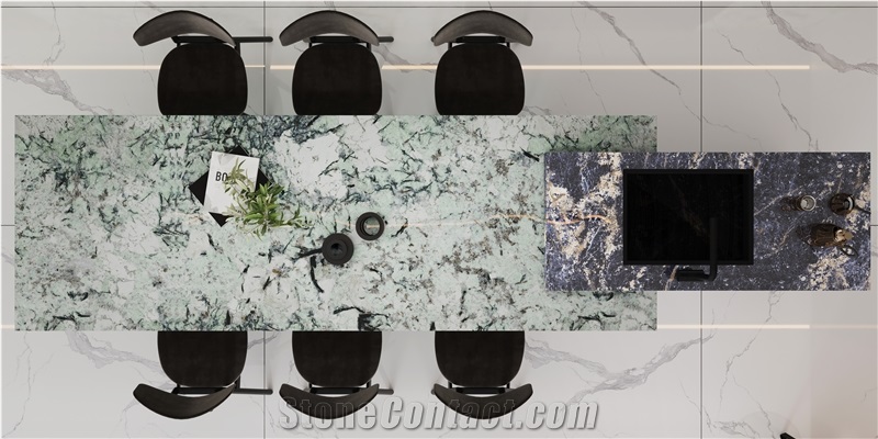 Salable Coral Green Sintered Stone Dining Table BS-JS-SC622