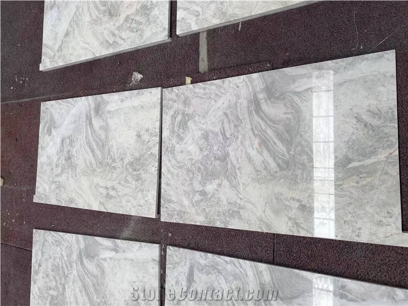 Albert White Marble Ceramic Laminated Tile Abbott White