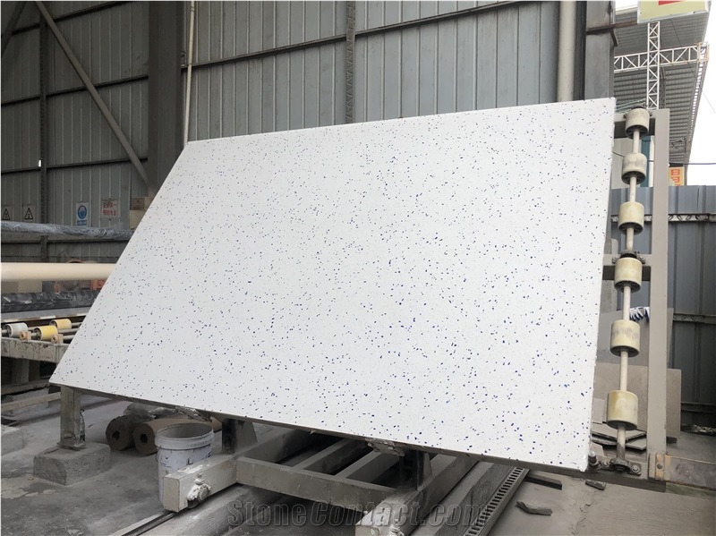Diamond Blue Terrazzo White Terrazzo With Blue& White Chips