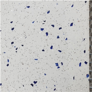 Diamond Blue Terrazzo White Terrazzo With Blue& White Chips