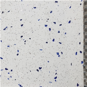 Diamond Blue Terrazzo White Terrazzo With Blue& White Chips