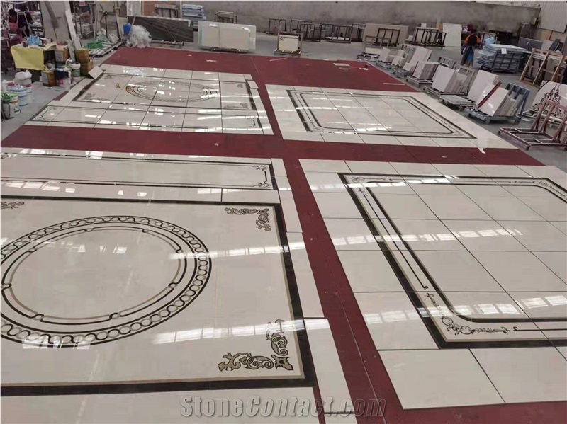 Waterjet Pattern Marble With Ceramic Backer Composite Marble