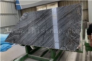Antique Wood Marble Ancient Wood Silver Brown Wave Bookmatch