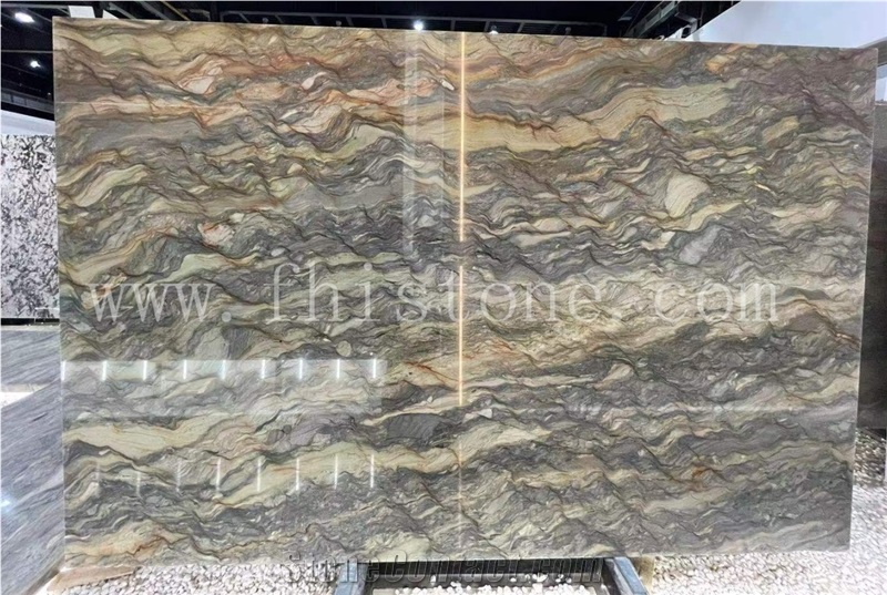 Fusion Quartzite Slab Exotic Multicolor Quartzite