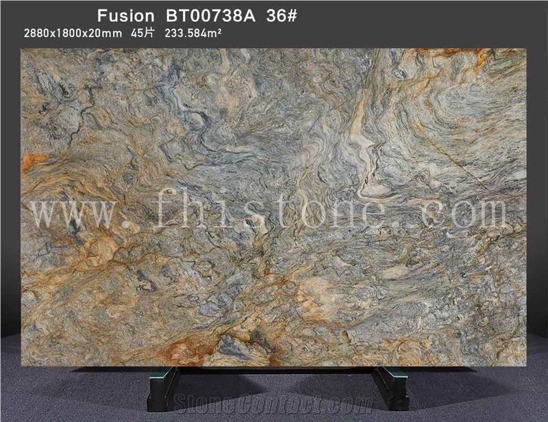 Fusion Quartzite Slab Exotic Multicolor Quartzite