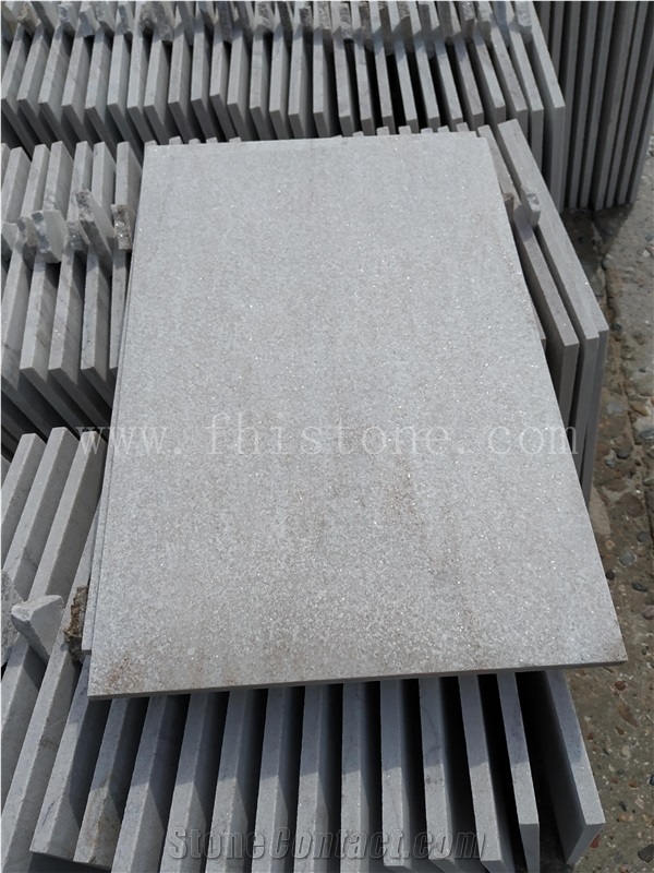 Golden White Quartzite Flamed Paver White Stone Paver Tile