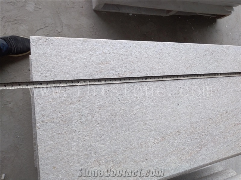 Golden White Quartzite Flamed Paver White Stone Paver Tile