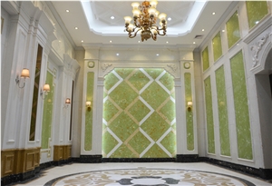 Artificial Onyx Background Wall For Hotel Project