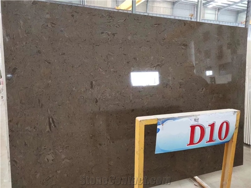 Mocha Brown Artificial Marble Slabs Good Price Tiles