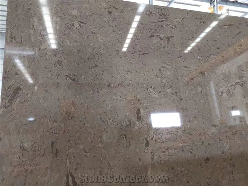 Mocha Brown Artificial Marble Slabs Good Price Tiles