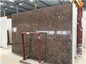 Mocha Brown Artificial Marble Slabs Good Price Tiles