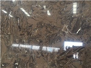 Mocha Brown Artificial Marble Slabs Good Price Tiles