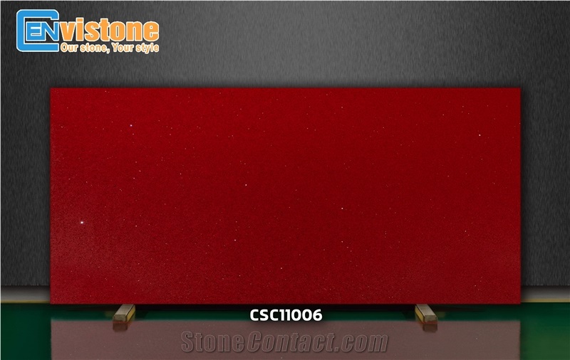 CSC11006 - Ruby Crystal Red Quartz Slabs,Engineered Stone