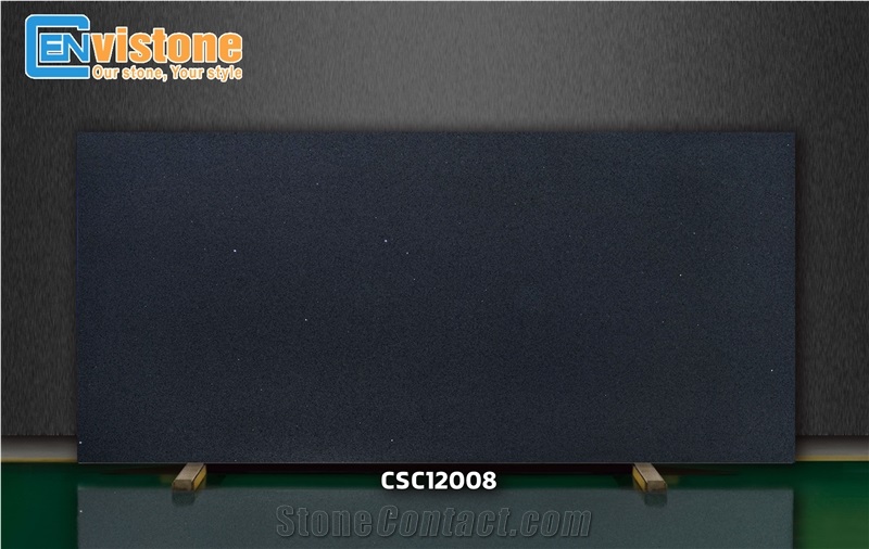 CSC12008 - Dark Grey Crystal Quartz Slabs,Engineered Stone