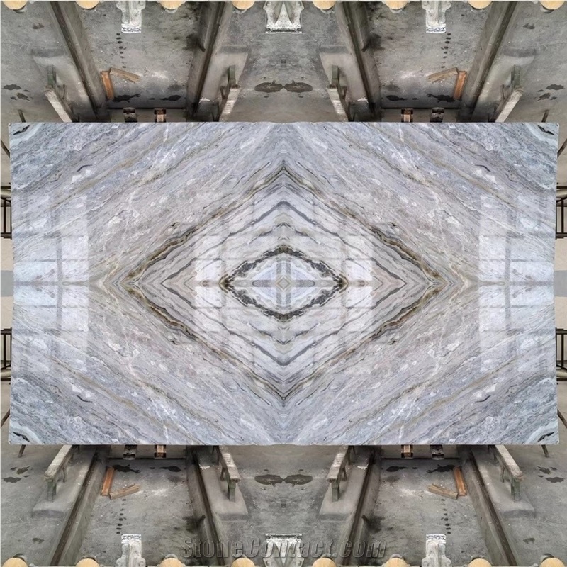 Blue Danube Marble Slab Wall Tile For Interior Decoration