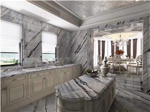 Blue Danube Marble Slab Wall Tile For Interior Decoration