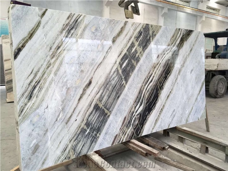 Blue Danube Marble Slab Wall Tile For Interior Decoration