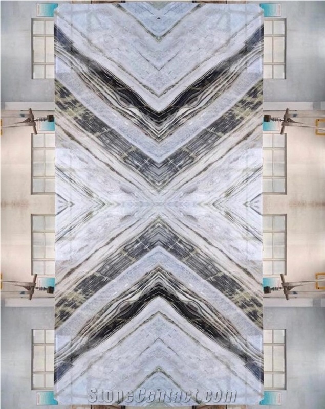 Blue Danube Marble Slab Wall Tile For Interior Decoration