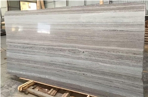 Crystal Wood Grain White Marble Polished Slab Tile