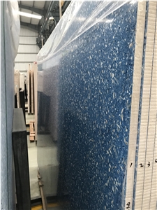 Blue Concrete Artificial Stone Inorganic Terrazzo Slab