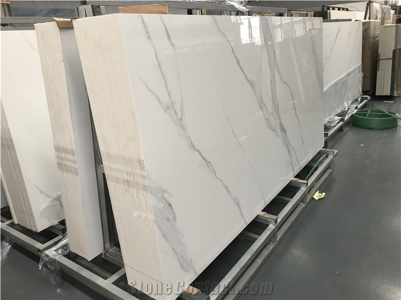 Calacatta White Sintered Stone Polish Big Slab 6Mm