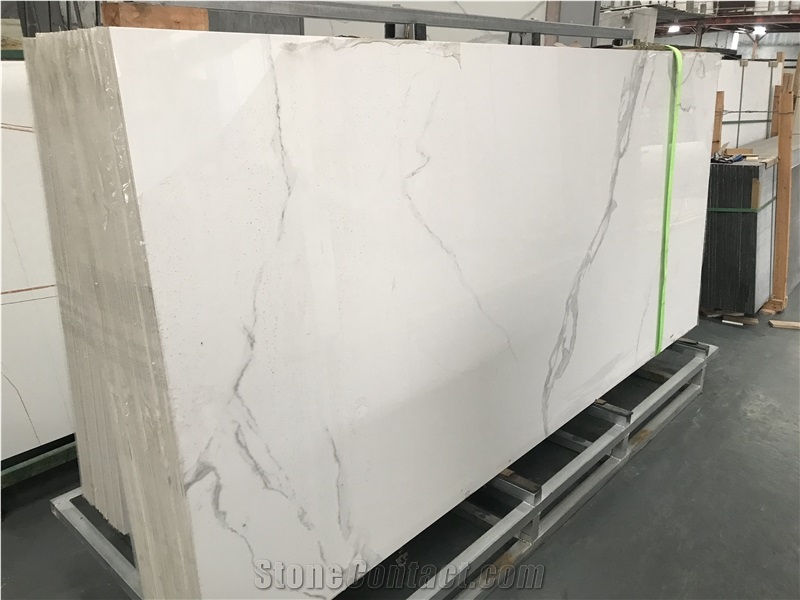 Calacatta White Sintered Stone Polish Big Slab 6Mm
