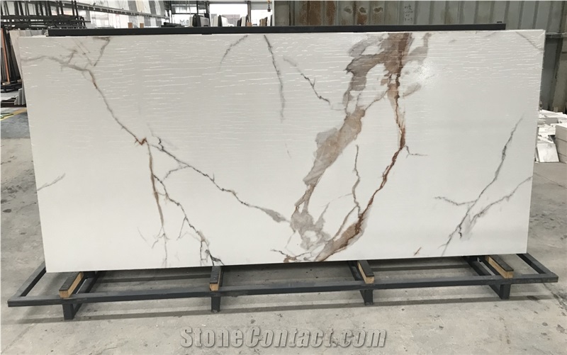 Calacatta White Sintered Stone Polish Big Slab 6Mm