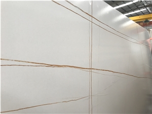 China Calacatta Sintered Stone Gold Line
