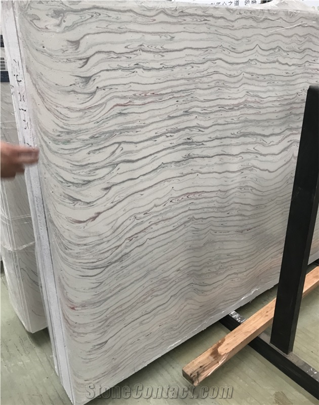 China White Inorganic Terrazzo Slab High Quality