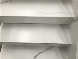 China White Sintered Stone Staircase Step Polish