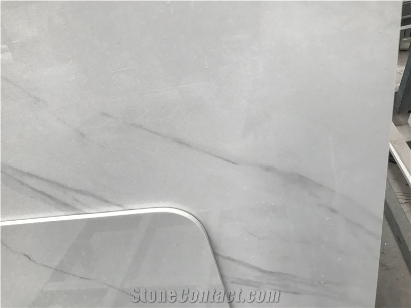 China White Sintered Stone Table Top Round Edge