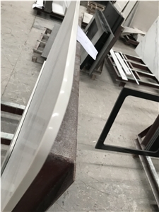 China White Sintered Stone Table Top Round Edge