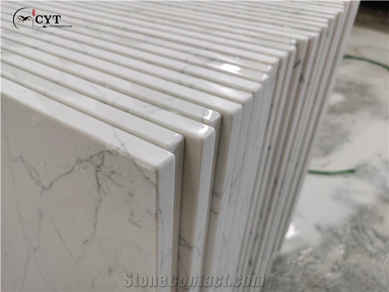 White Pattern Artificial Marble Bathroom Vanity Countertops