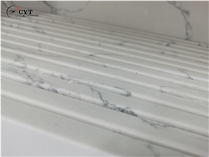 White Pattern Artificial Marble Bathroom Vanity Countertops