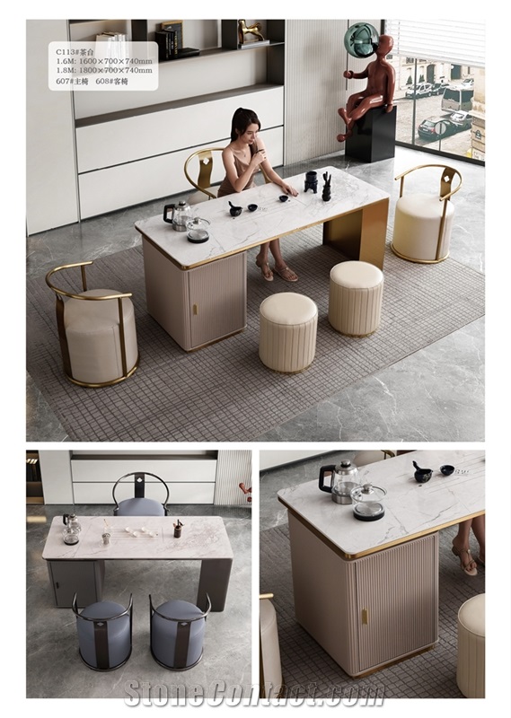 Artificial Stone Office Furniture, Office Table, Sintered Stone Commercial Furniture