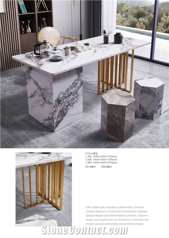 Artificial Stone Office Furniture, Office Table, Sintered Stone Commercial Furniture