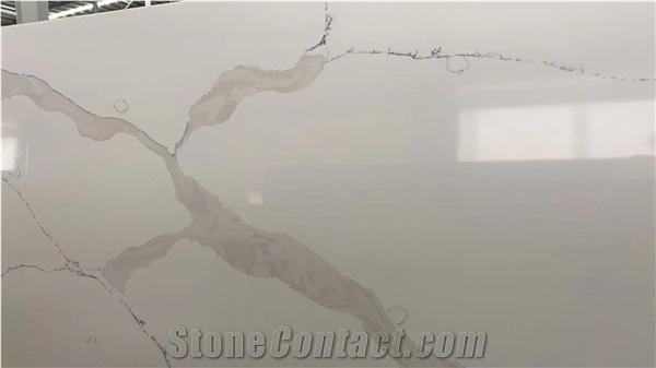 Calacatta White Quartz Stone Slabs-Artificial Stone