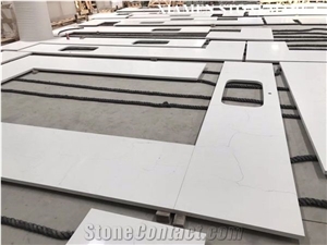 First Choice For Project  White Quartz Economic Slabs