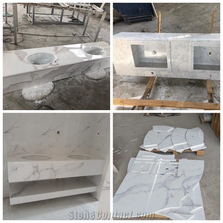 Hot Sale Nano  White  Glass 3D Kitchen Countertop