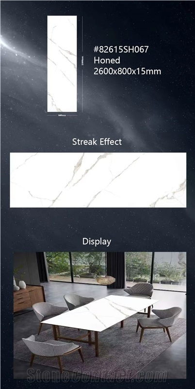 Luxury High Quality Carrara White Honed Sintered Stone Slab