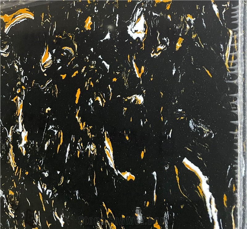 Special Price Artificial Marble Engineered Stone Black Gold