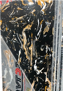 Special Price Artificial Marble Engineered Stone Black Gold