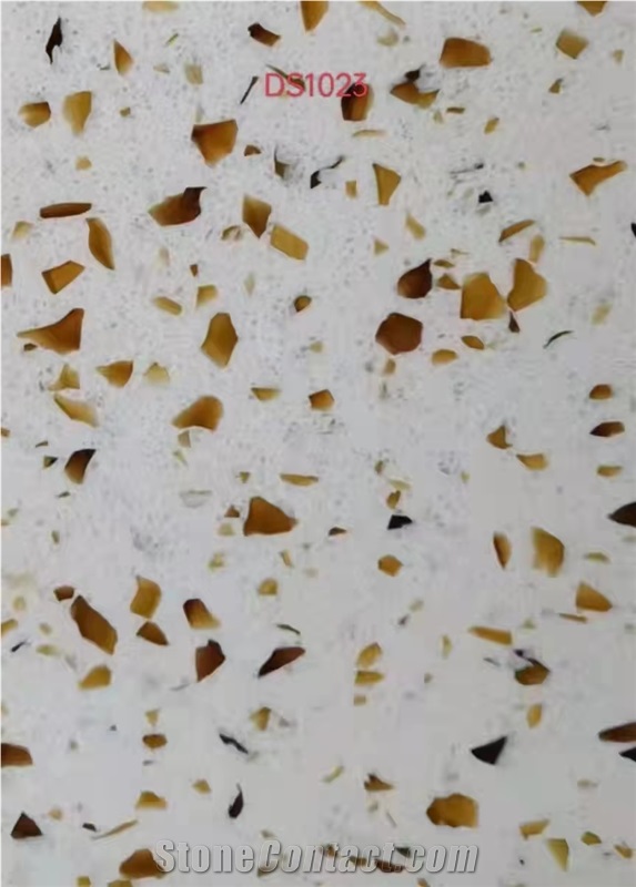 Special Price For Project Yellow Clour Quartz Slabs