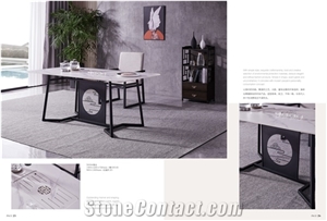 White Sintered Stone Home Dining Table Dining Dining Top