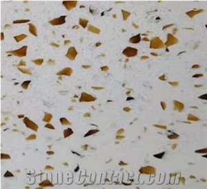 White Terrazzo Slab Floor Tile Installation Cement Tile