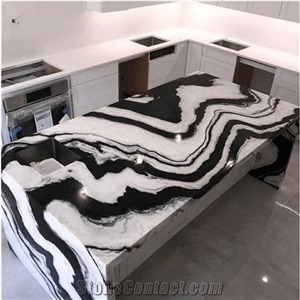 China Panda White Black Dining Table