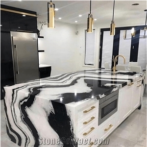 China Panda White Black Dining Table