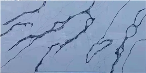 Calacatta Quartz White Slab Kitchen Engineered Artificial
