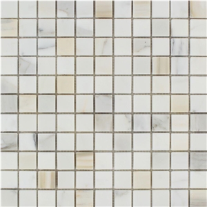 Golden Calacatta Mosaic Tile Cut To Size Polish Tumbled